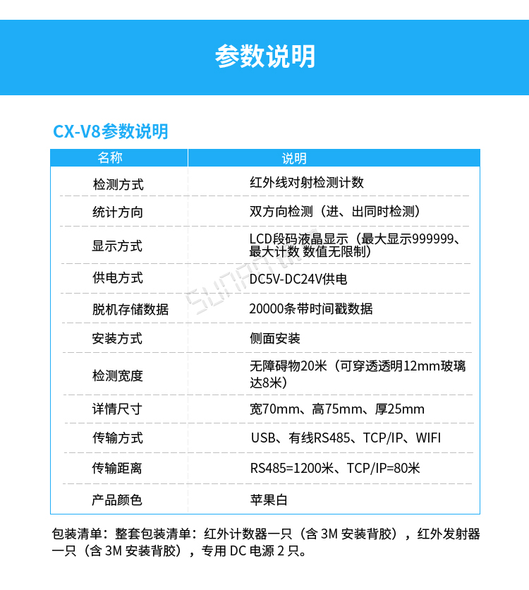 客流量計(jì)數(shù)器產(chǎn)品參數(shù) 客流量計(jì)數(shù)器產(chǎn)品參數(shù)