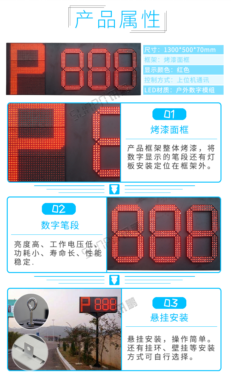 剩余車(chē)位顯示屏產(chǎn)品屬性 剩余車(chē)位顯示屏產(chǎn)品屬性
