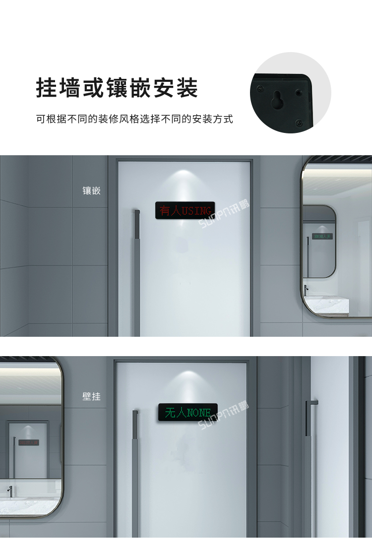 智能廁所狀態(tài)屏-安裝方式 智能廁所狀態(tài)屏-安裝方式