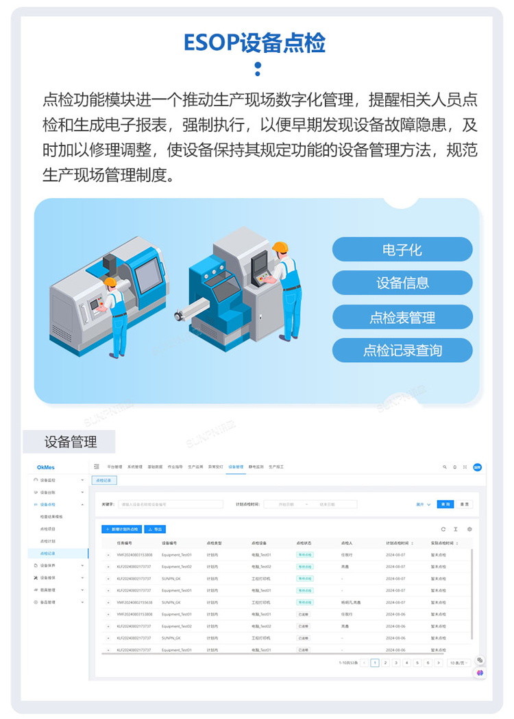 ESOP系統(tǒng)集成設(shè)備點(diǎn)檢模塊